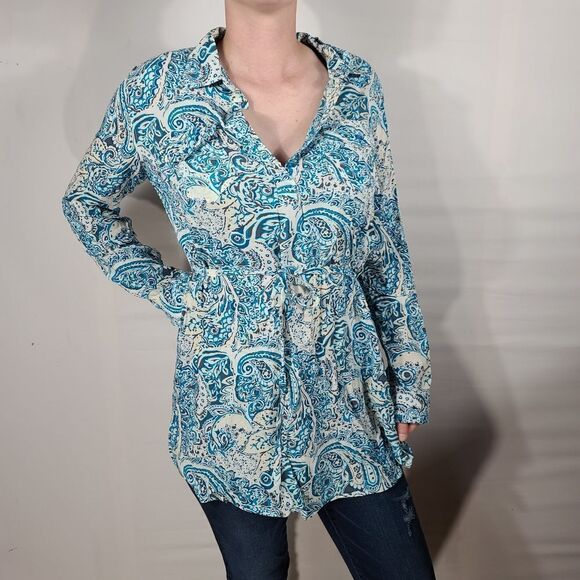 Bit & Bridle Blue Long Sleeve Tunic Top - Picture 3 of 10